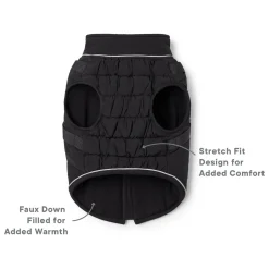 2-in-1 Harness Black Puffer Vest