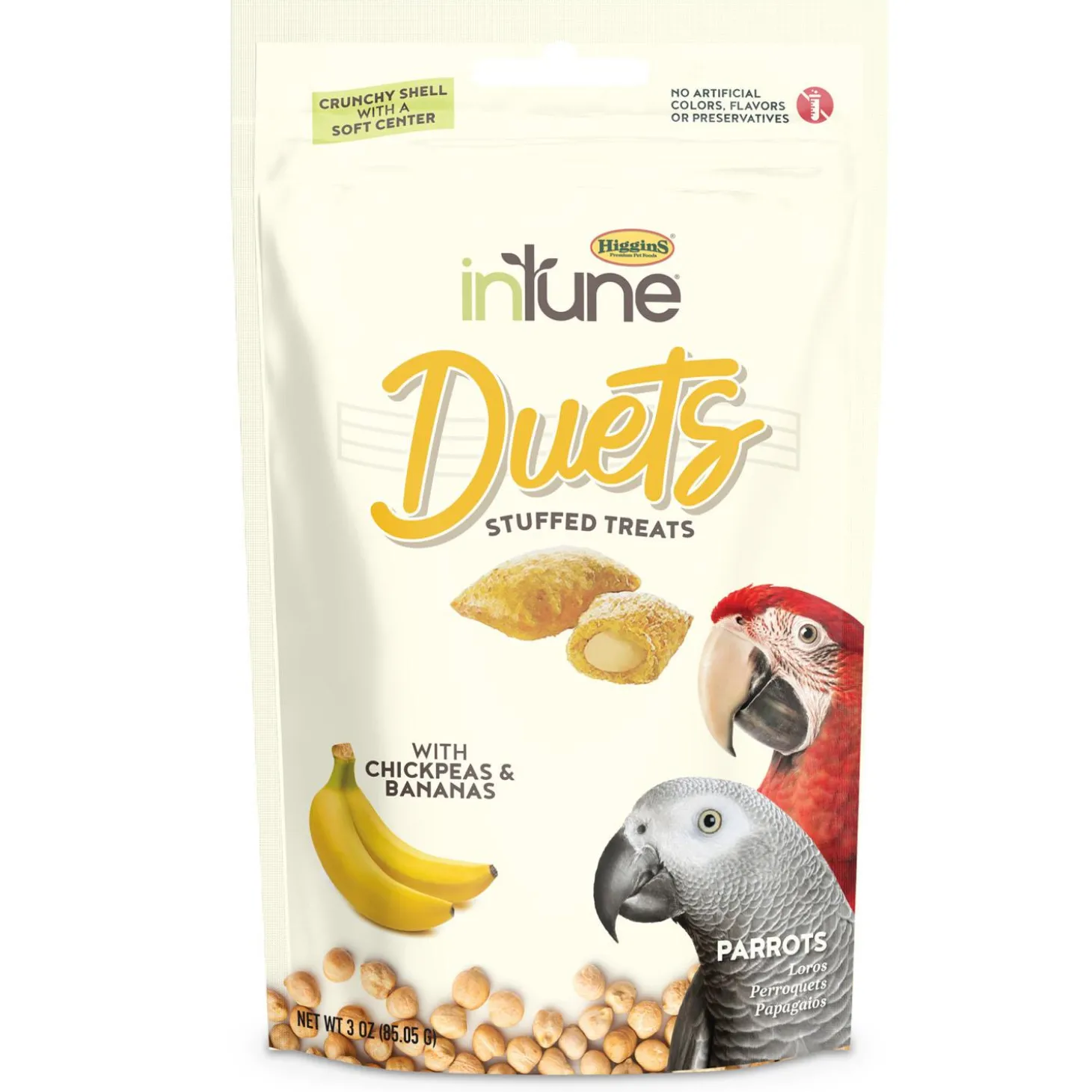 Intune Duets Banana Stuffed Parrot Treats
