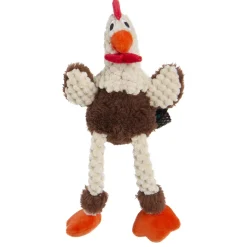 Just For Me Skinny Brown Rooster Dog Toy