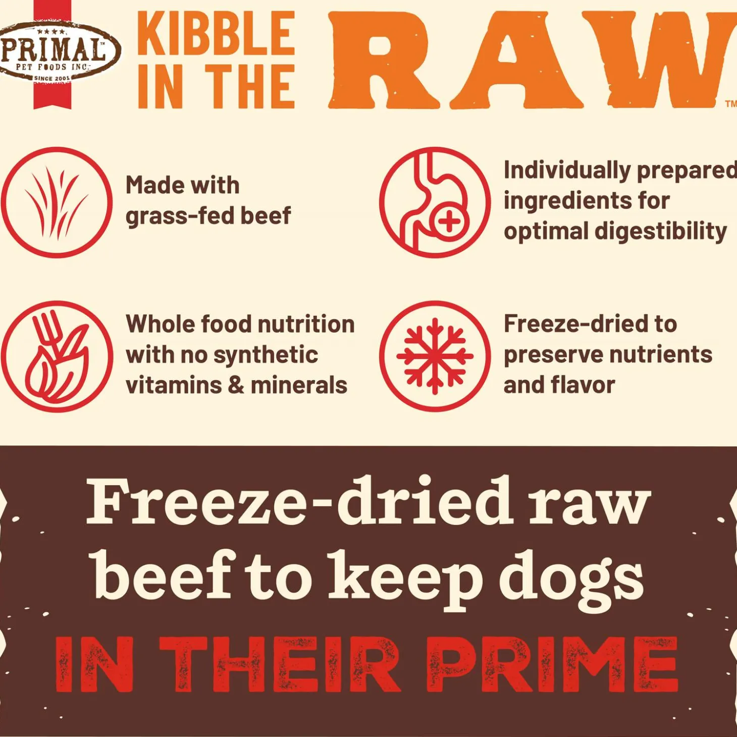 Kibble in the Raw Beef Recipe Adult Dog Food