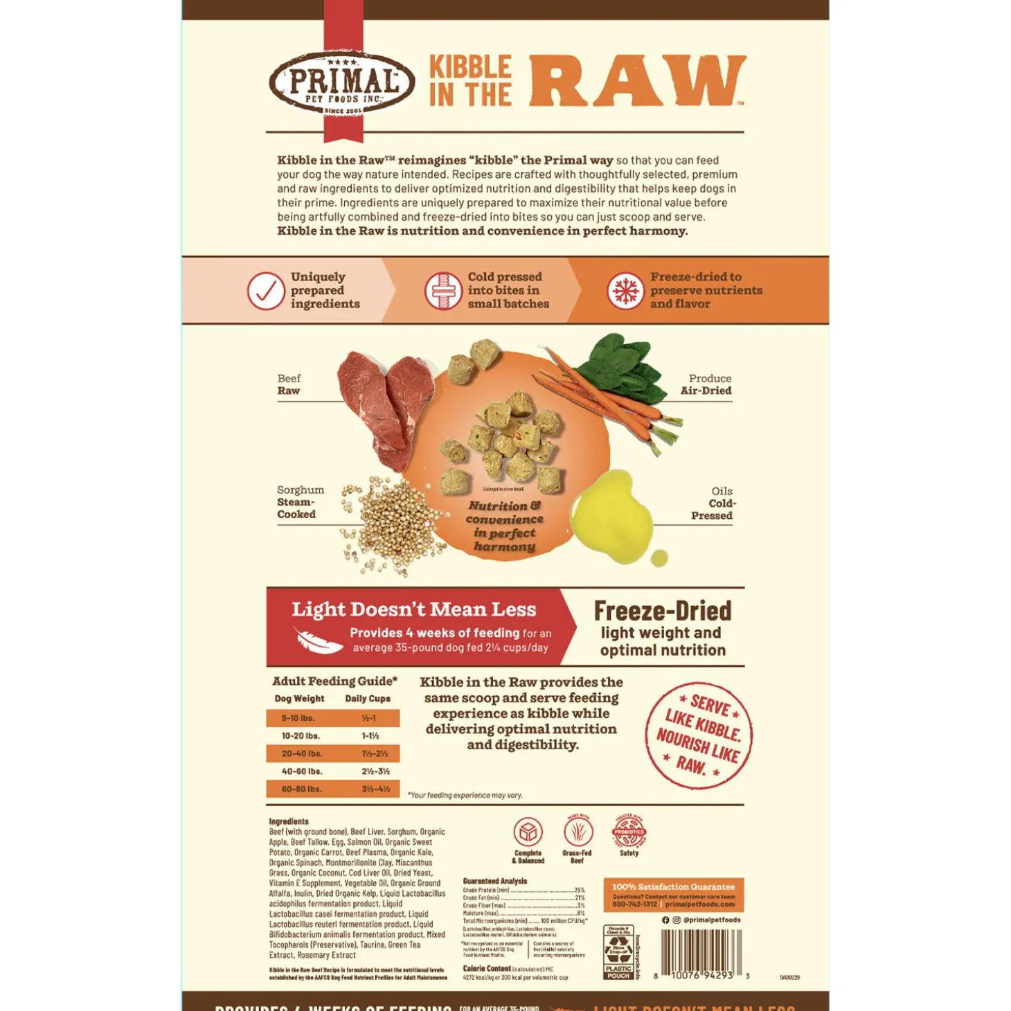 Kibble in the Raw Beef Recipe Adult Dog Food