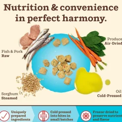 Kibble in the Raw Fish & Pork Recipe Adult Dog Food