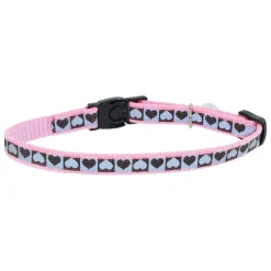 Lazer Brite Reflective Pink Hearts Adjustable Breakaway Cat Collar