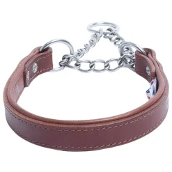 Leather Martingale Dog Collar - Brown