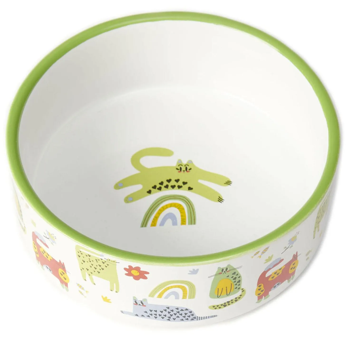 Love Cats Stoneware Round Cat Bowl