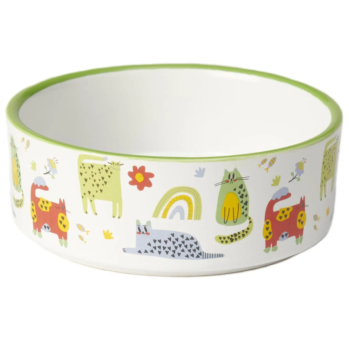 Love Cats Stoneware Round Cat Bowl