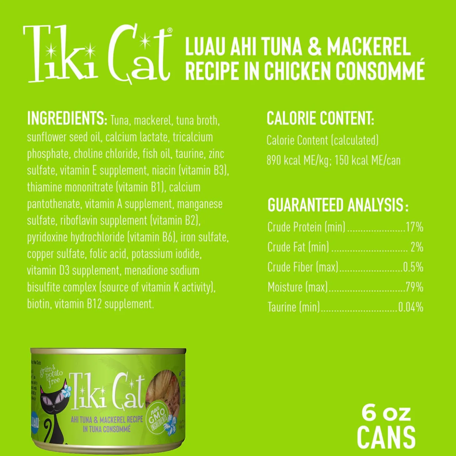 Luau Ahi Tuna & Mackerel Recipe in Chicken Consomme Cat Food