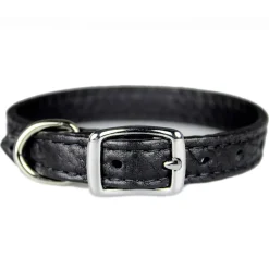 Luxe Leather Black Dog Collar