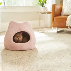 Meow Dusty Rose Chalet Cat Bed