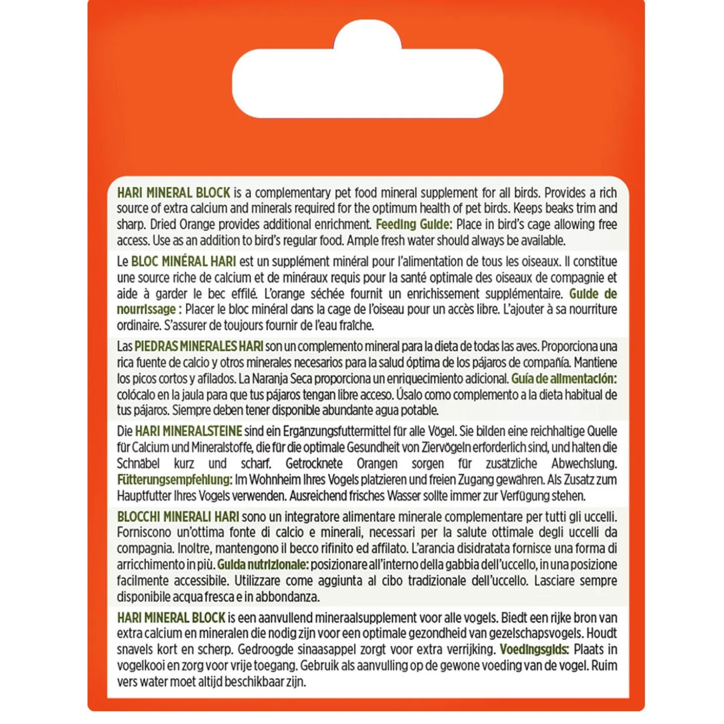 Mineral Block with Dried Orange Peel for Small Birds