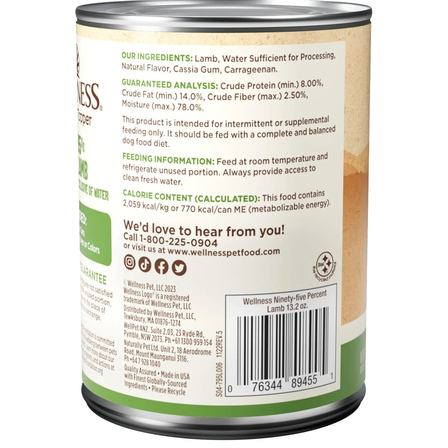 Mixer or Topper 95% Lamb Pate Dog Food