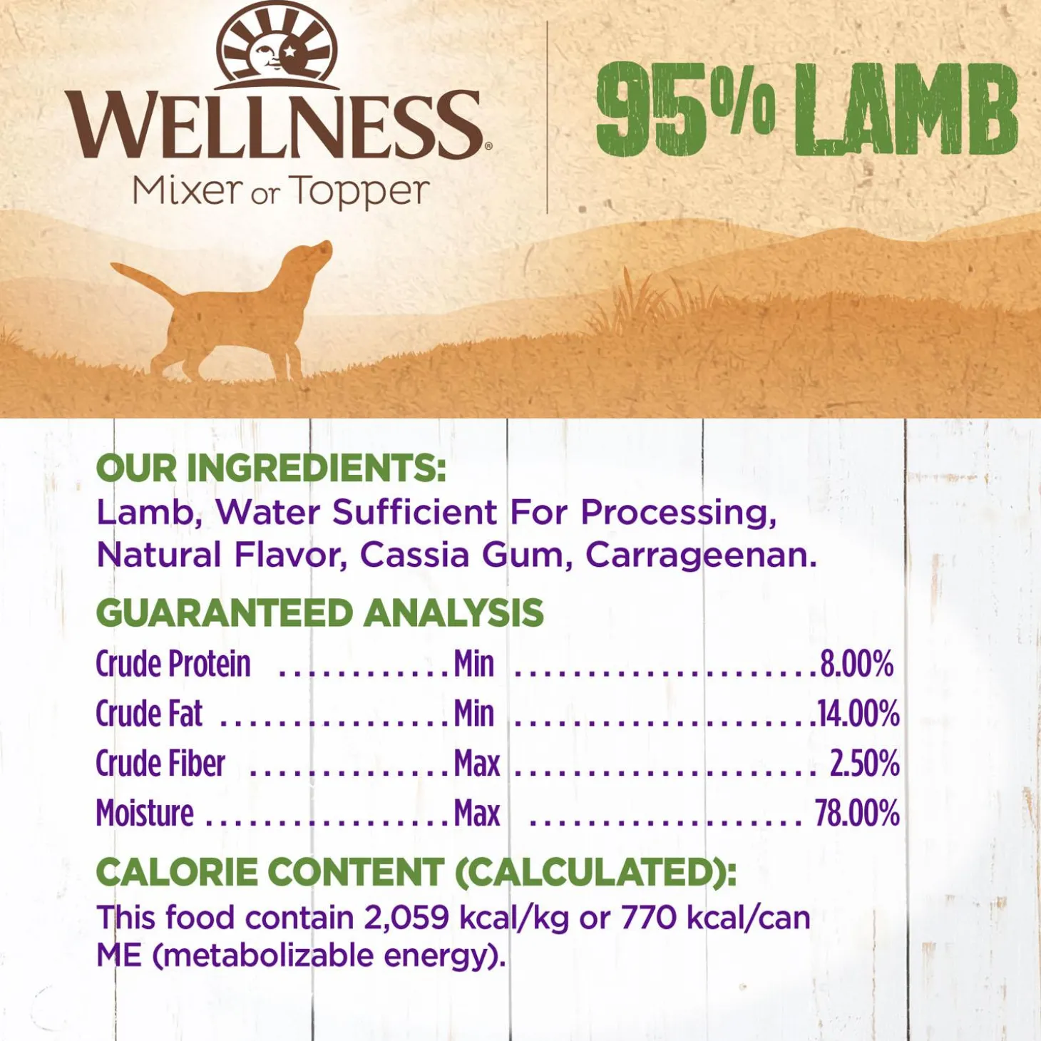 Mixer or Topper 95% Lamb Pate Dog Food