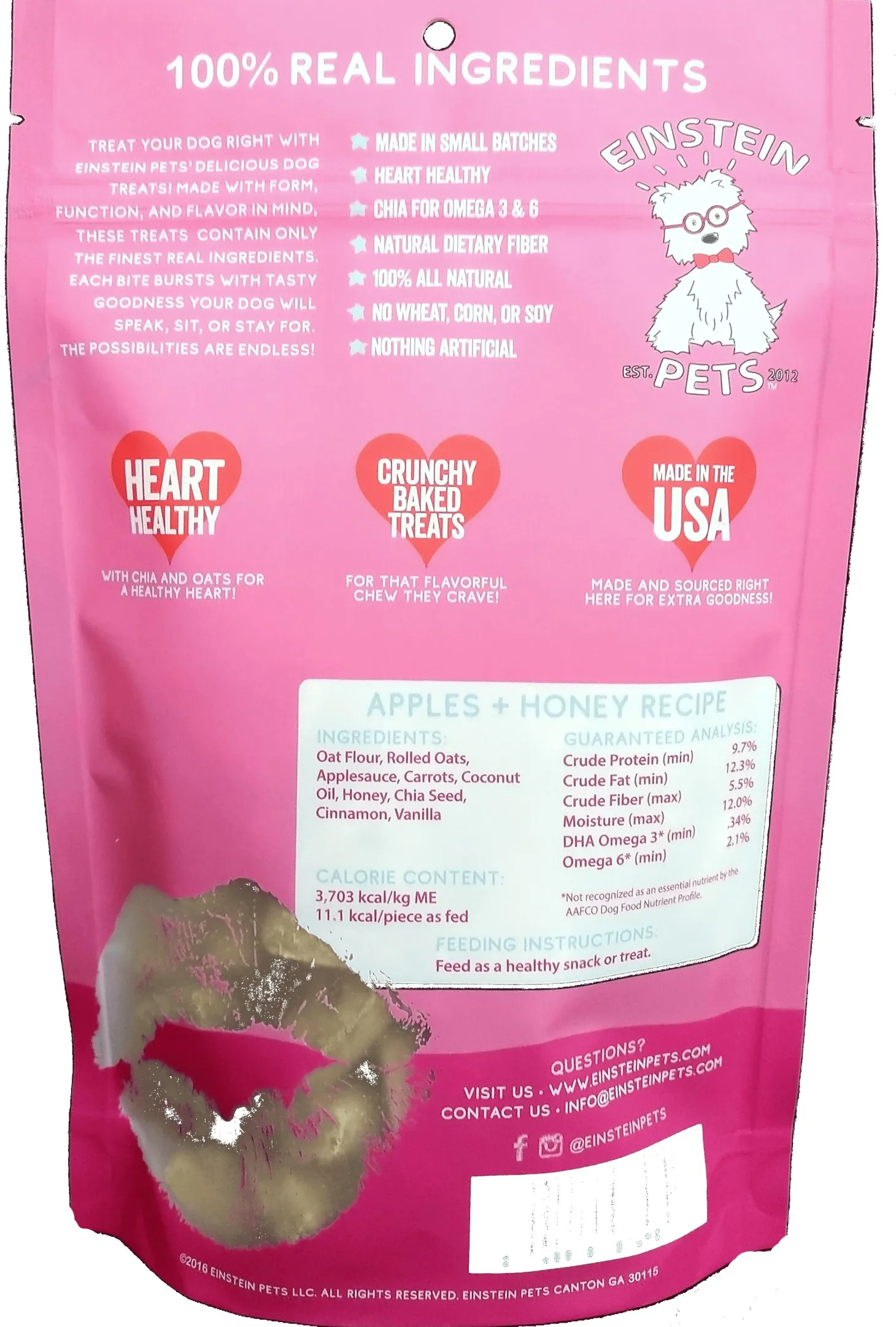 Mommy's Kisses Apples + Honey with Chia Recipe Dog Treats