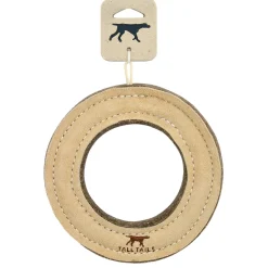 Natural Leather & Wool Ring Dog Toy