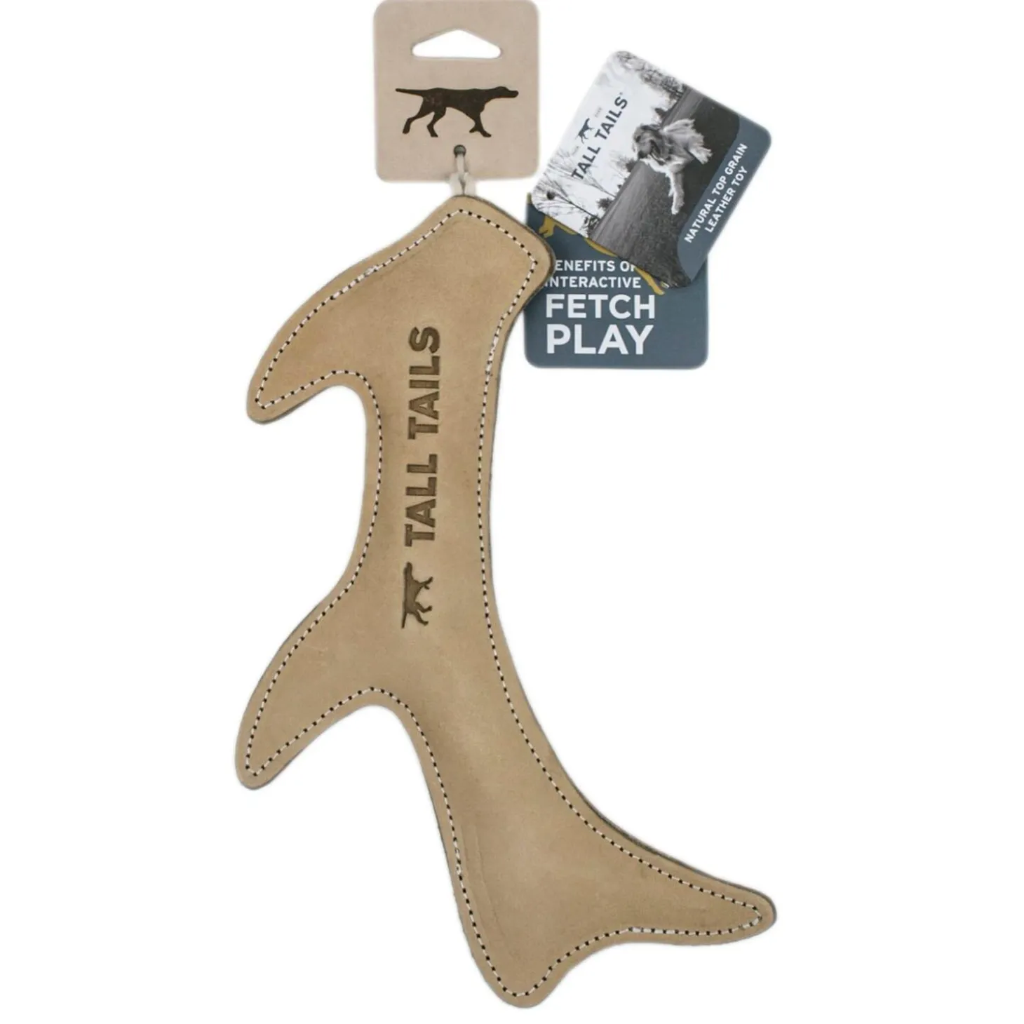 Natural Leather Antler Dog Toy