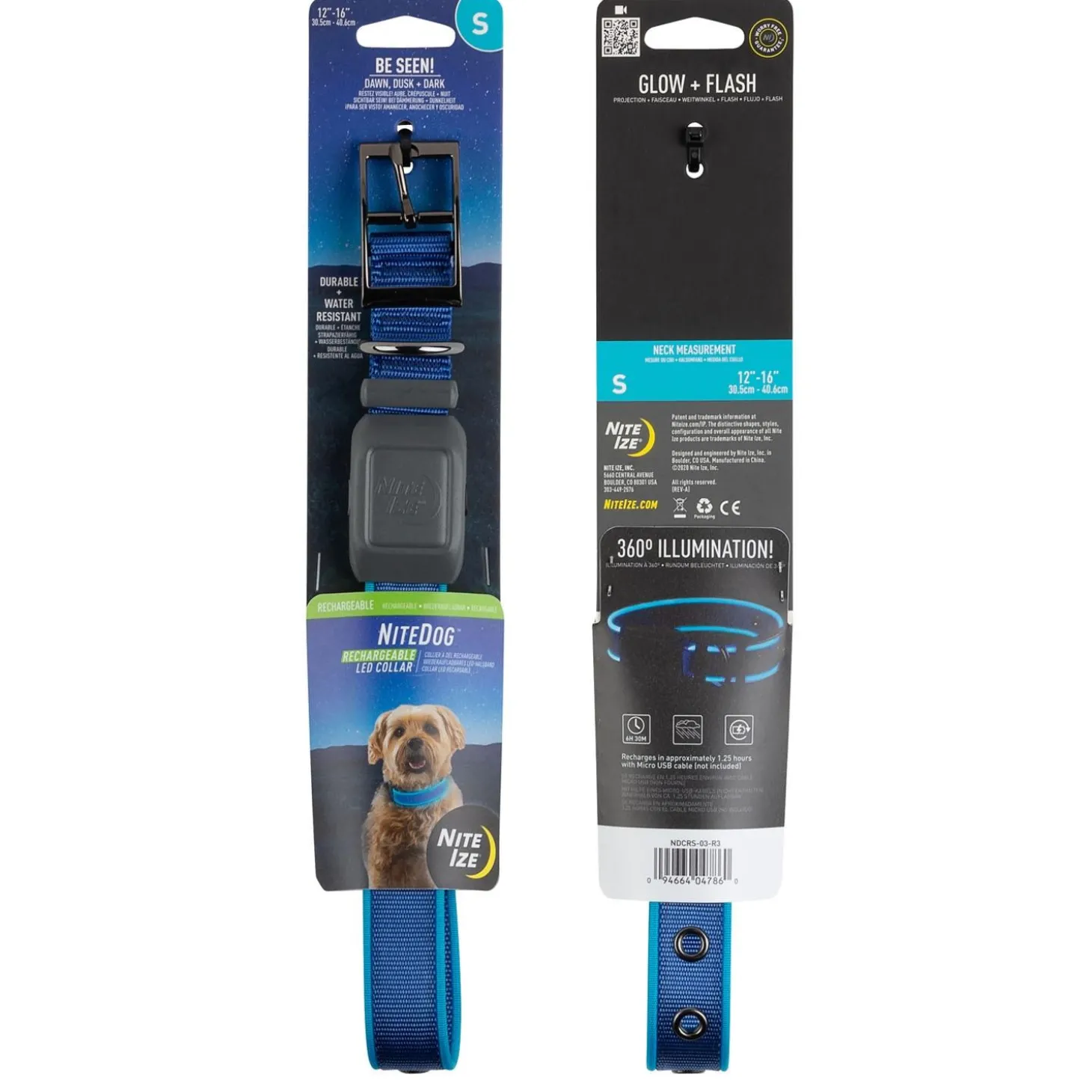 NiteDog Rechargeable LED Blue Dog Collar