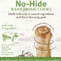 No-Hide Humanely-Raised Pork Natural Rawhide Alternative Dog Chews 2 Pack