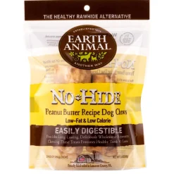 No-Hide Peanut Butter Natural Rawhide Alternative Dog Chews 2 Pack