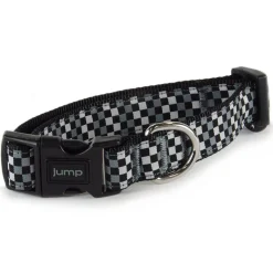 Nylon Adjustable Grey Gingham Dog Collar