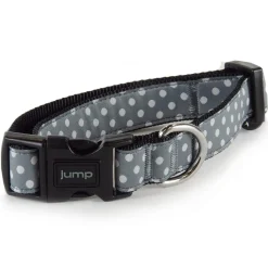 Nylon Adjustable Grey Polka Dot Dog Collar