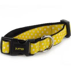 Nylon Adjustable Yellow Polka Dot Dog Collar