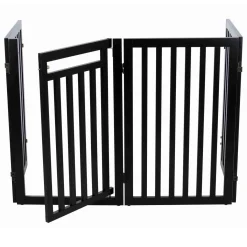 4-Panel Convertible Wooden Pet Gate