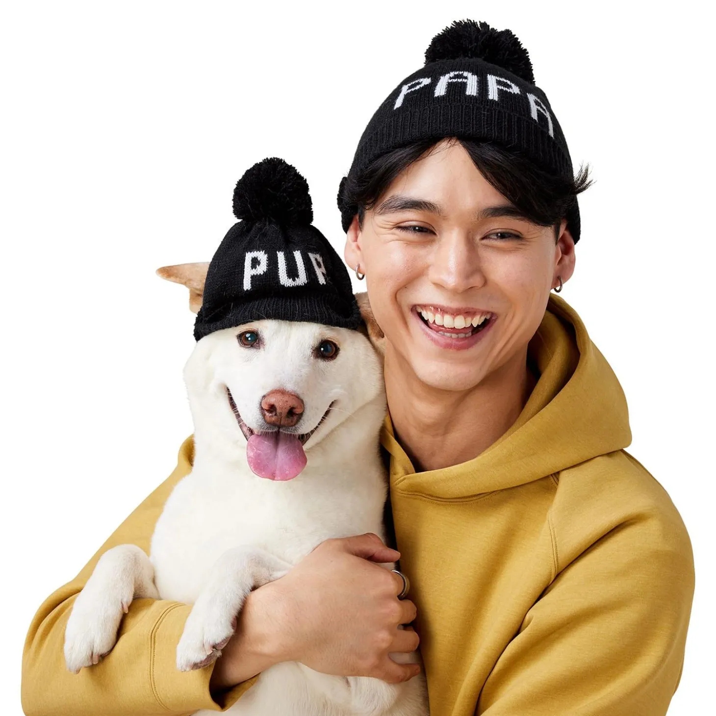 Papa & Pup Black Hat Set
