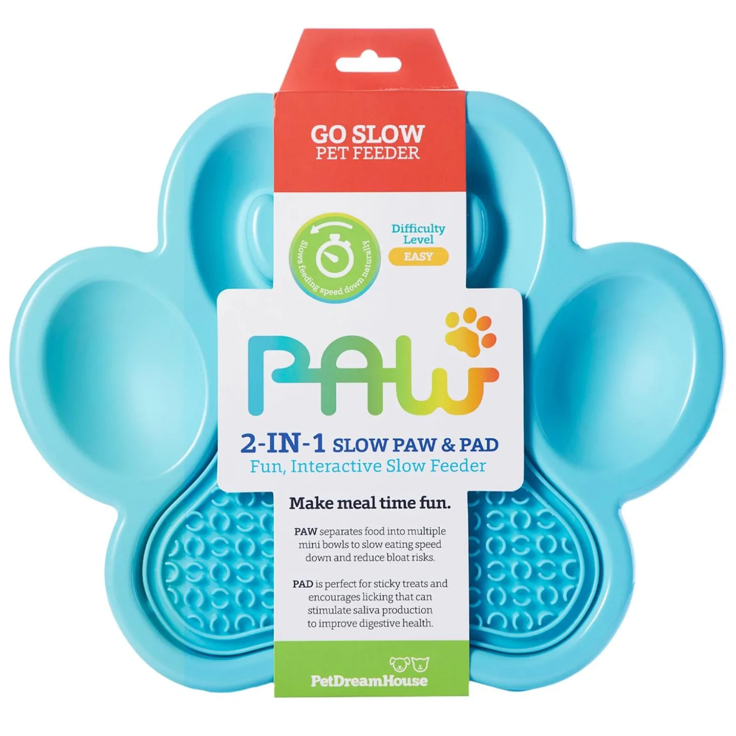 PAW 2-in-1 Slow Feeder & Lick Pad Blue