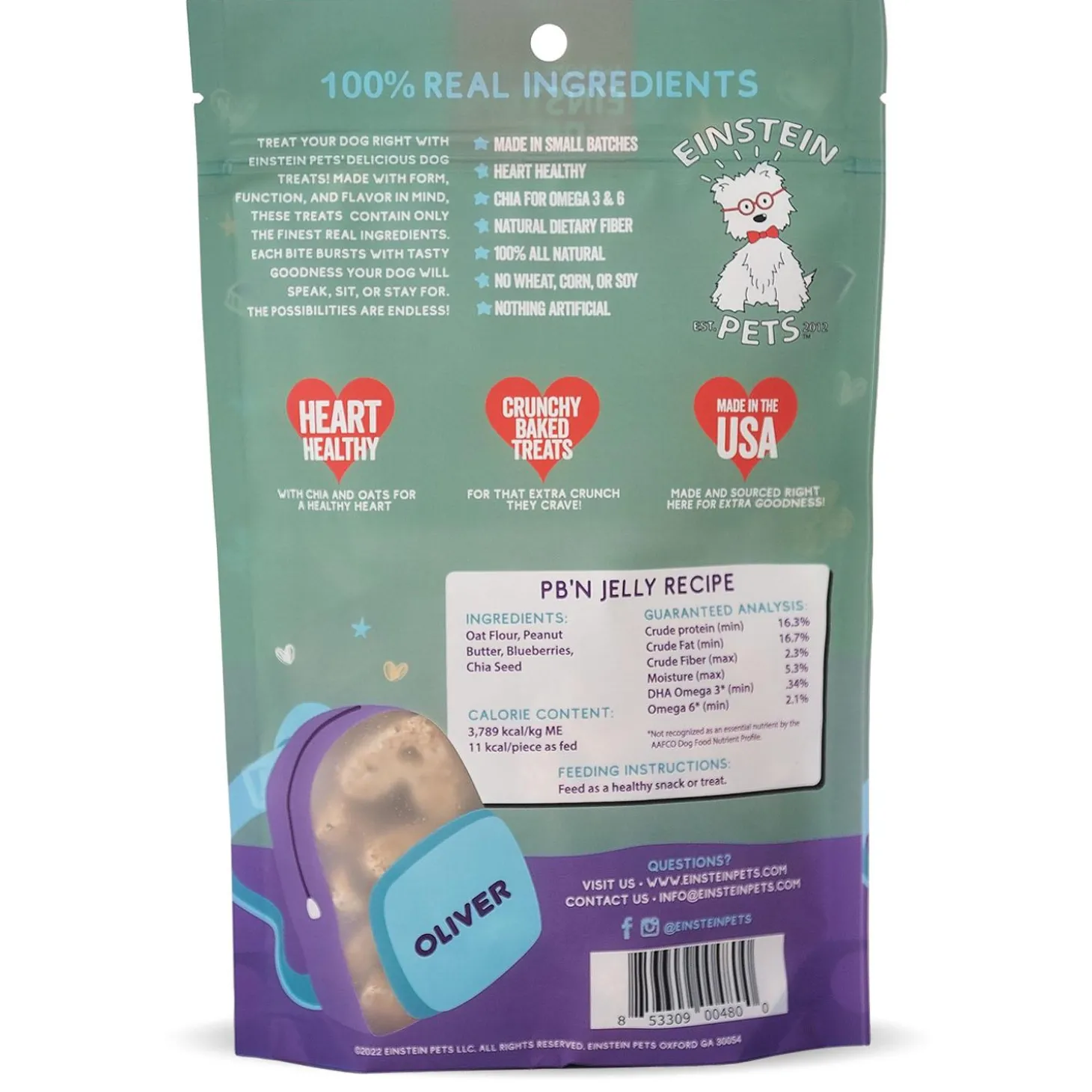 PB'N Jelly Peanut Butter + Blueberry With Chia Recipe Dog Treats