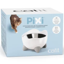 PIXI Elevated Feeding White Cat Bowl