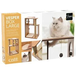PIXI Large Vesper Box Walnut Cat Tree