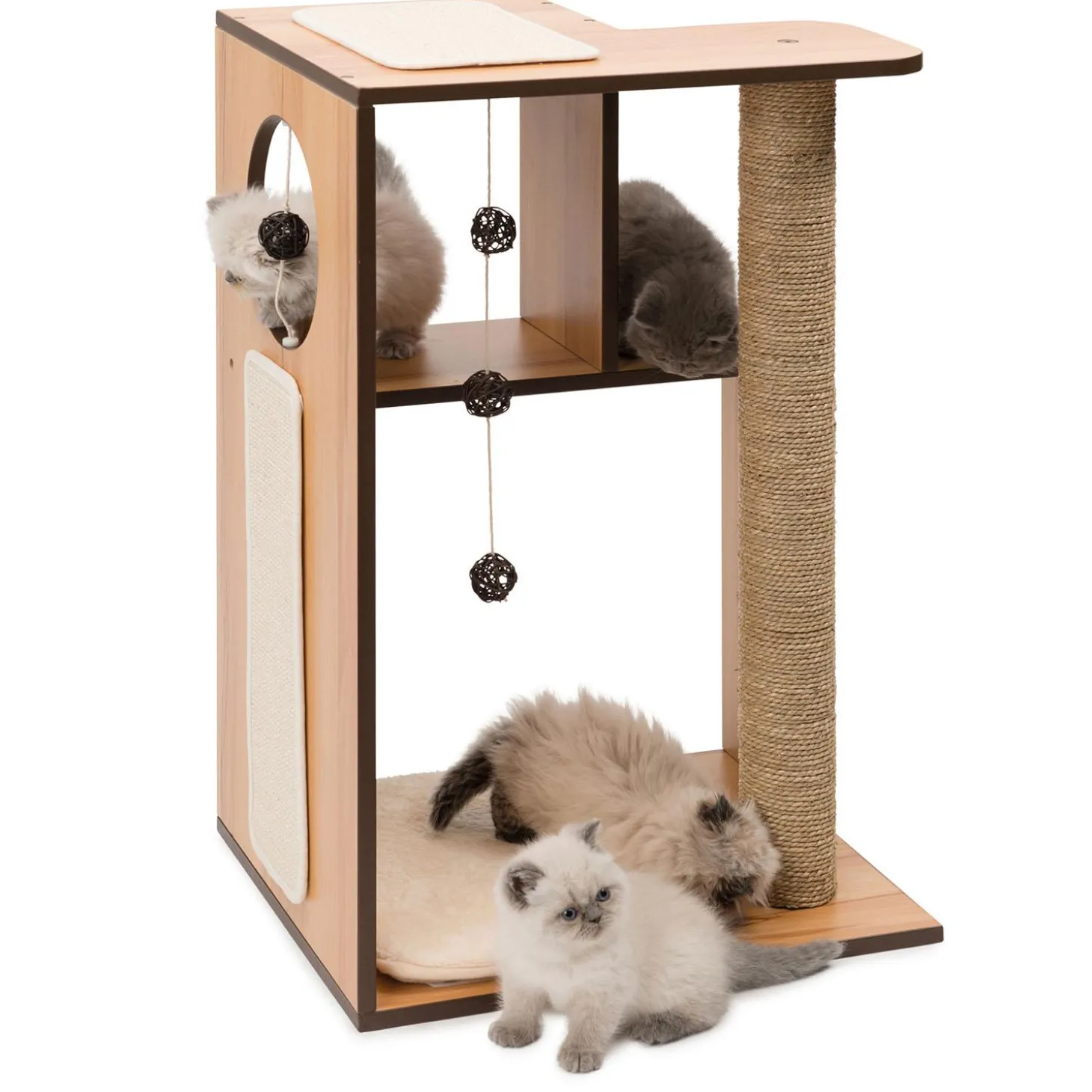 PIXI Large Vesper Box Walnut Cat Tree