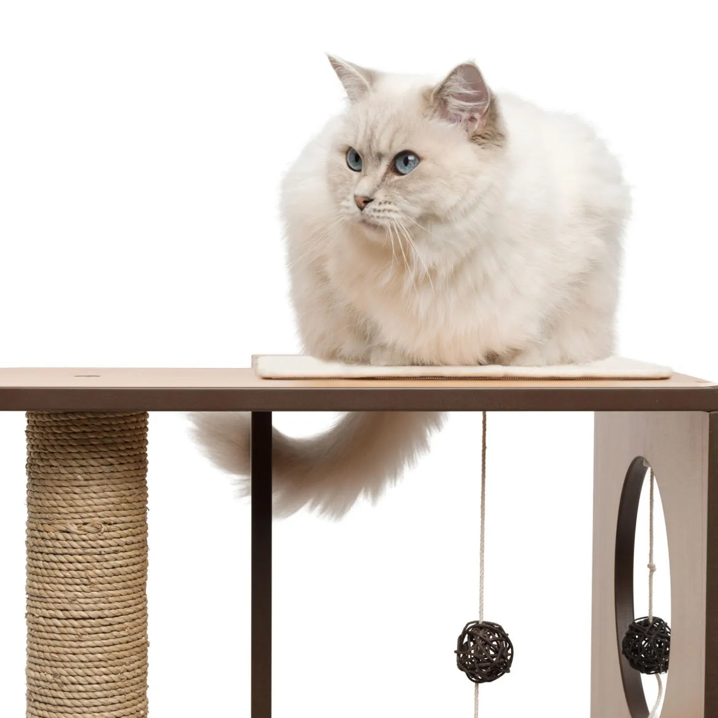 PIXI Large Vesper Box Walnut Cat Tree