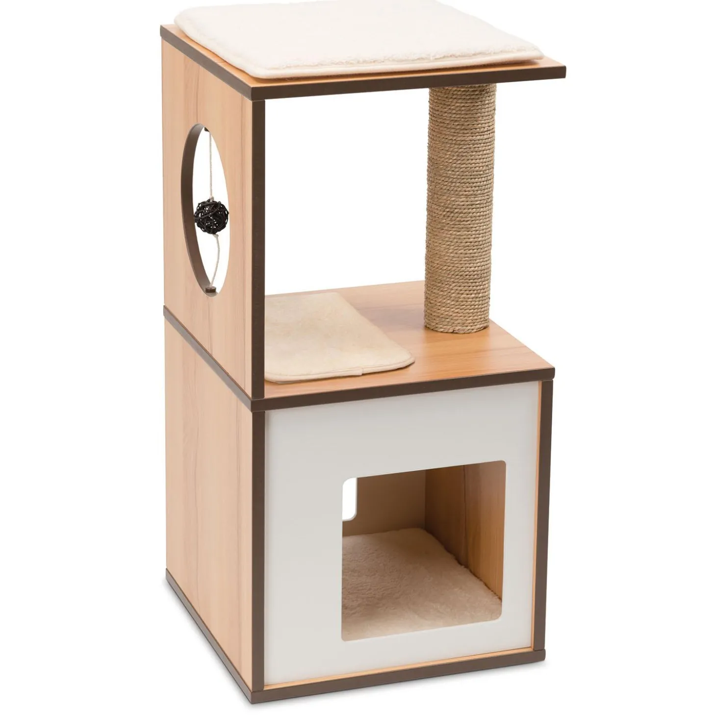 PIXI Small Vesper Box Walnut Cat Tree