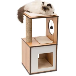 PIXI Small Vesper Box Walnut Cat Tree