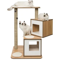 PIXI Vesper Double Walnut Cat Tree