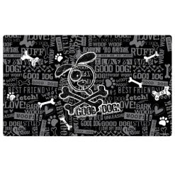 Place Mat - Black Good Dog Cross Bones