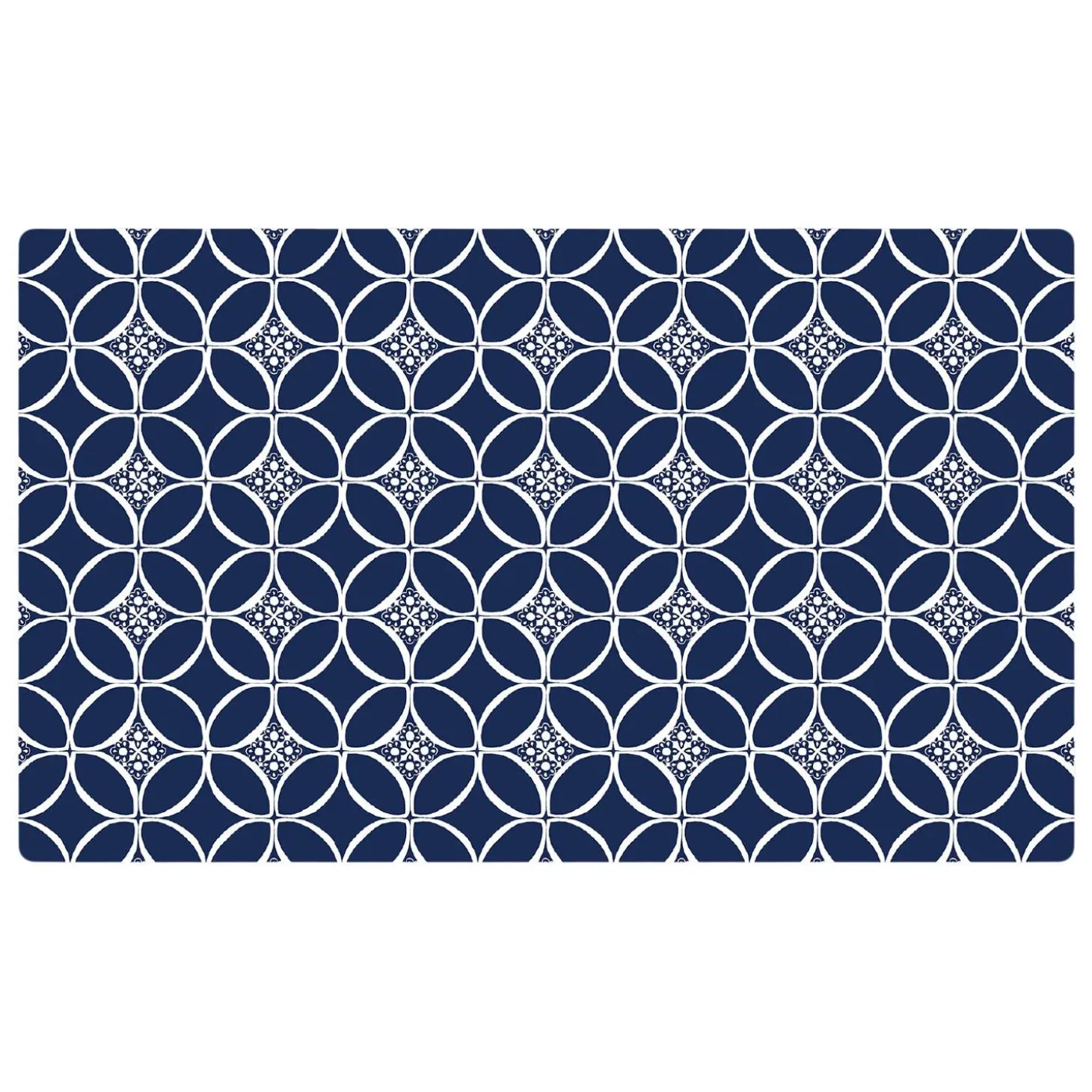 Place Mat - Indigo Navy and White