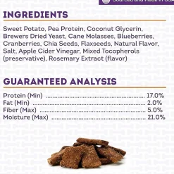 Plant Wise Soft Baked Vegan Bars Sweet Potato & Berries Recipe Dog Treats