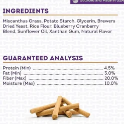 Plant Wise Vegan Chews Miscanthus Grass & Berry Recipe Medium Dog Treats