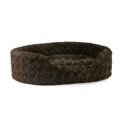 Plush Bolster Bed Brown