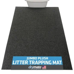 Plush Litter Trapping Grey Cat Litter Mat