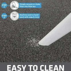 Plush Litter Trapping Grey Cat Litter Mat