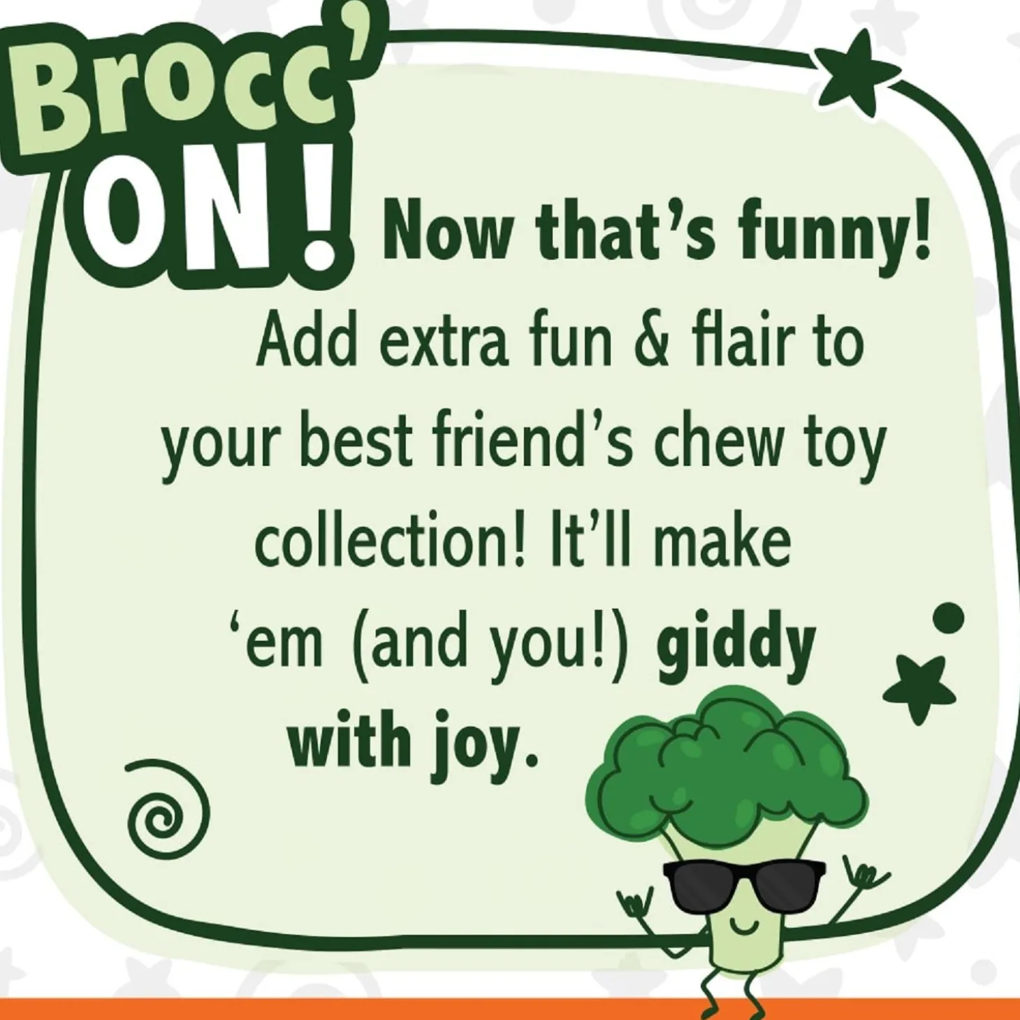 Power Chew Bacon & Cheese Flavour Broccoli Dog Toy