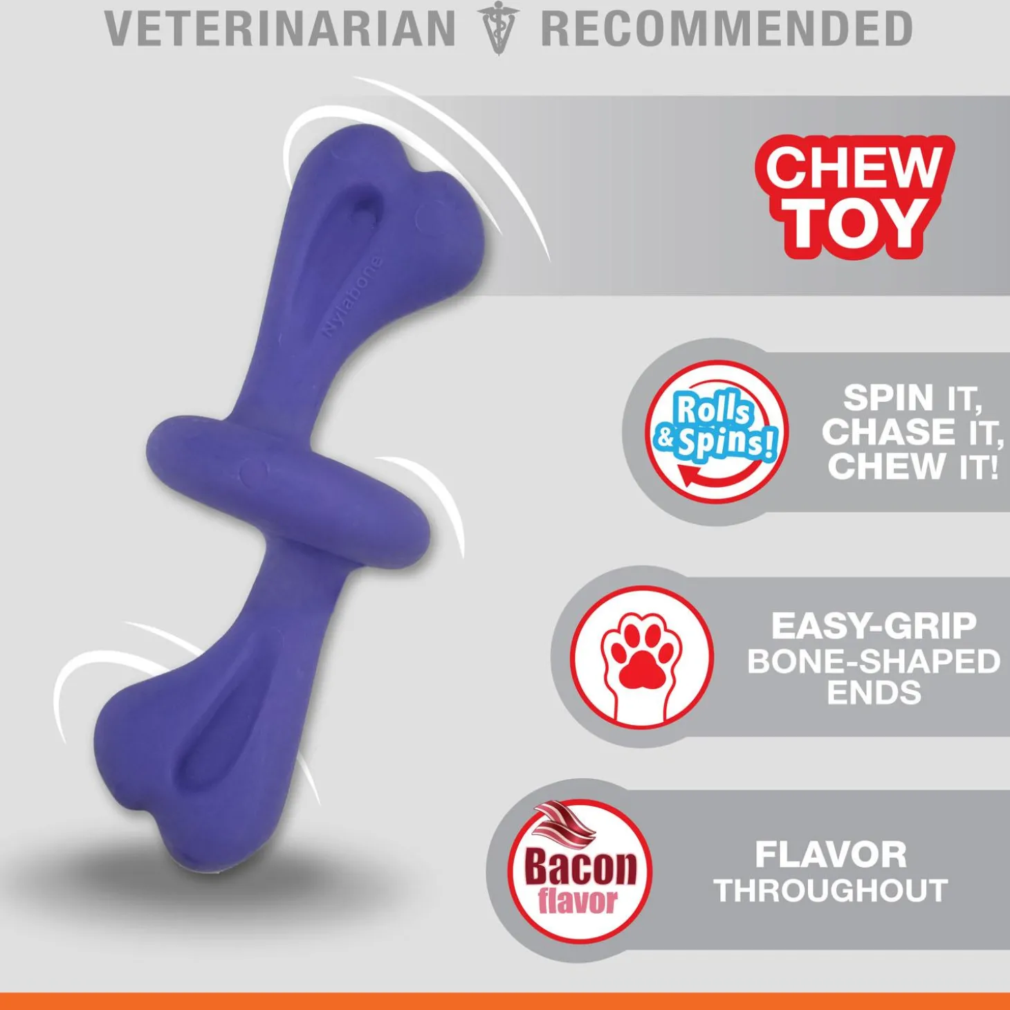 Power Chew Bacon Flavour Rolling Dog Toy