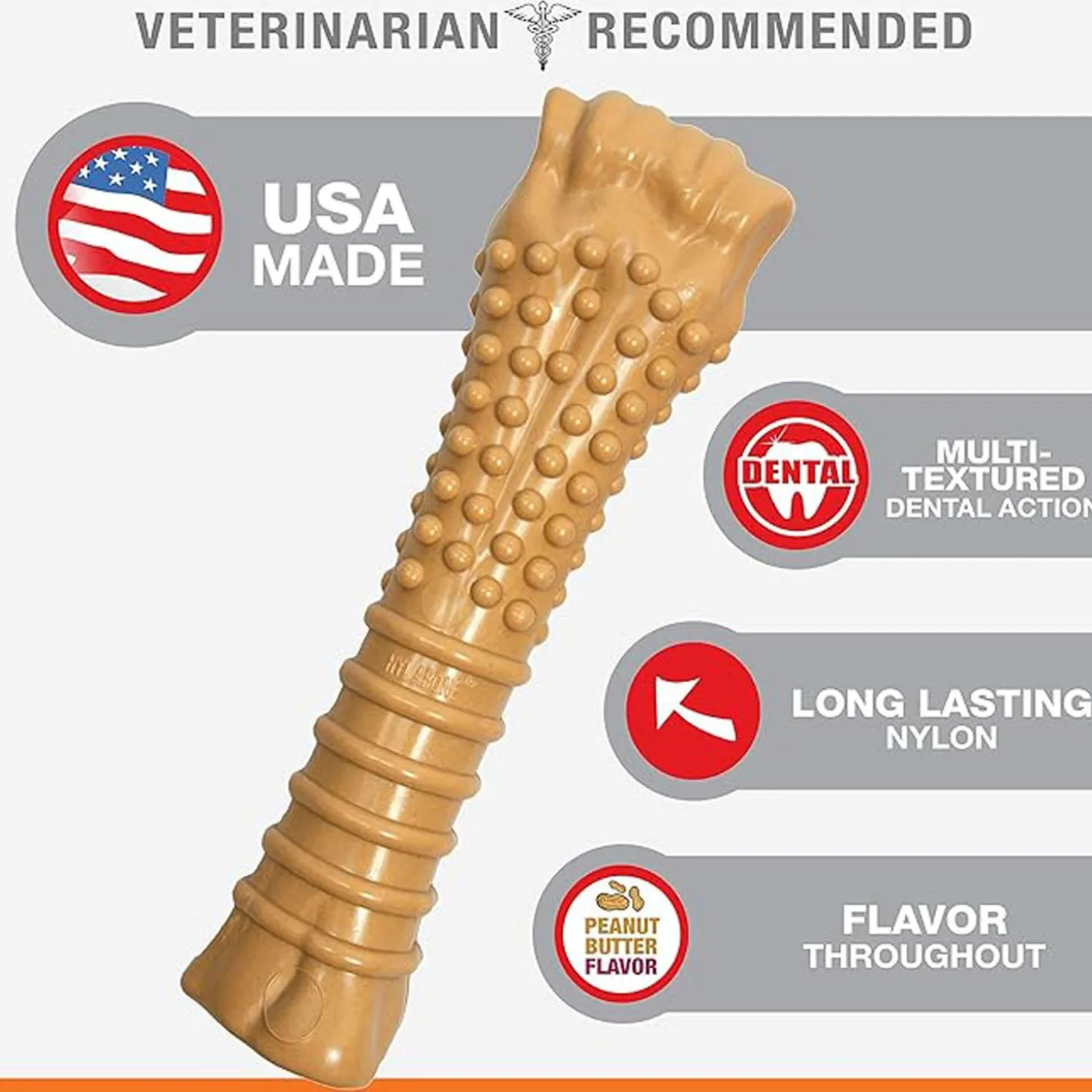 Power Chew Peanut Butter Flavour Bone Dog Toy