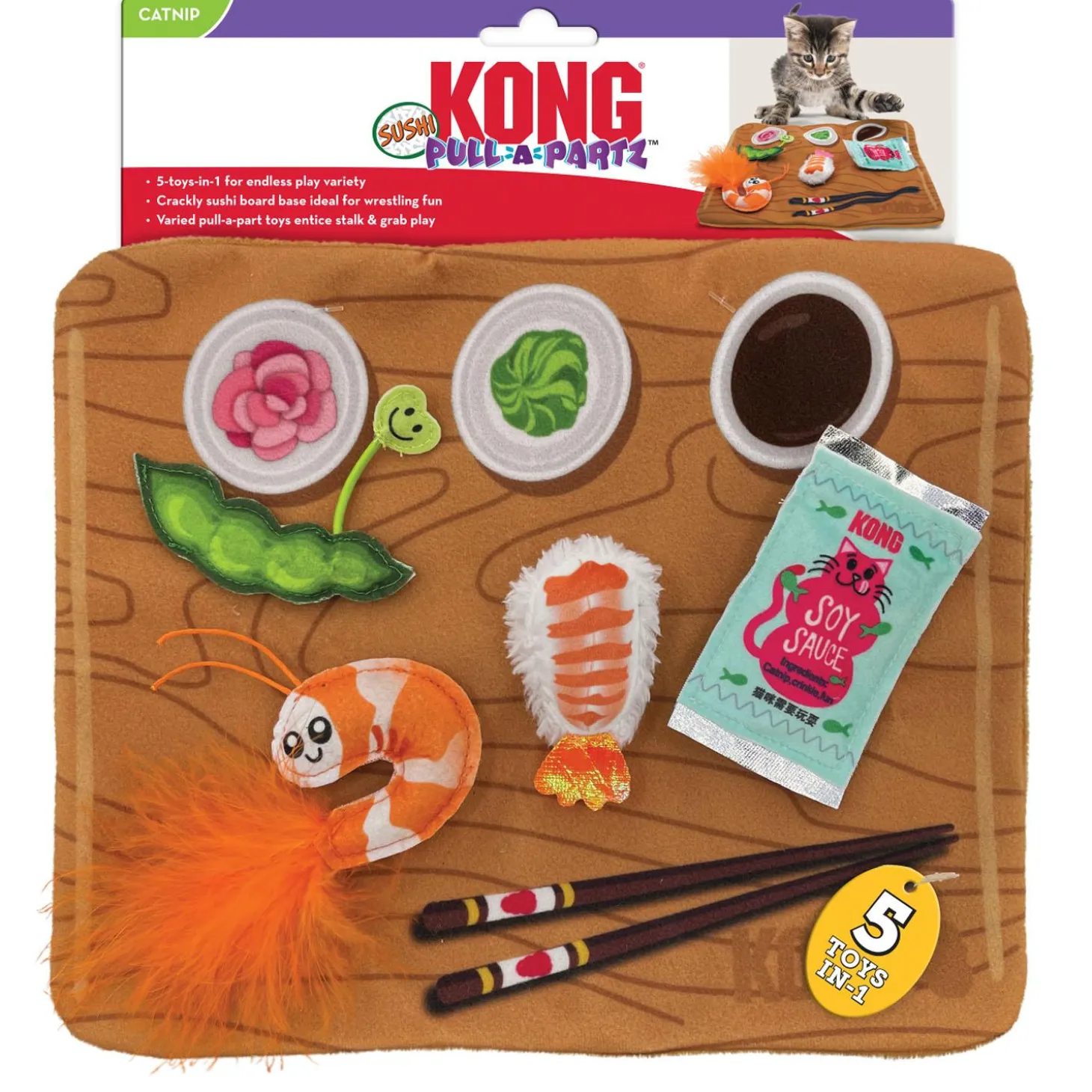 Pull-A-Partz Sushi Cat Toy