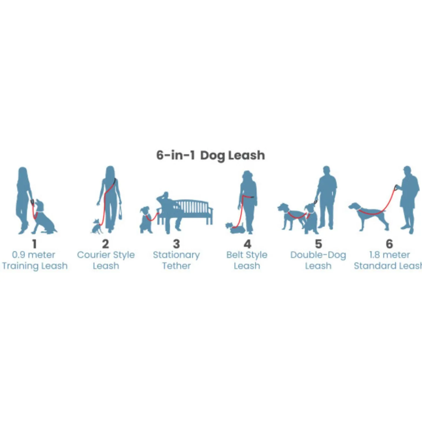 Quantum 1in Blue Dog Leash