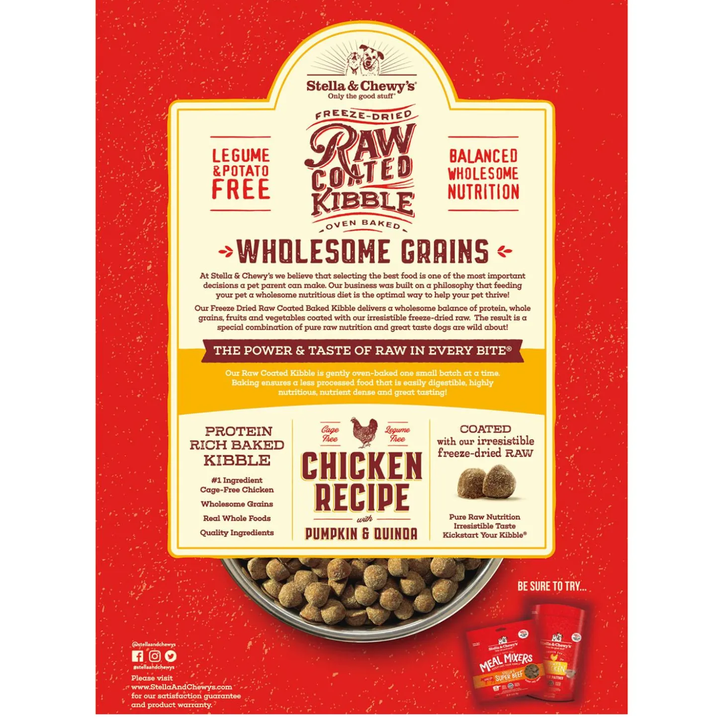 Raw Coated Wholesome Grain Chicken Recipe Dog Food