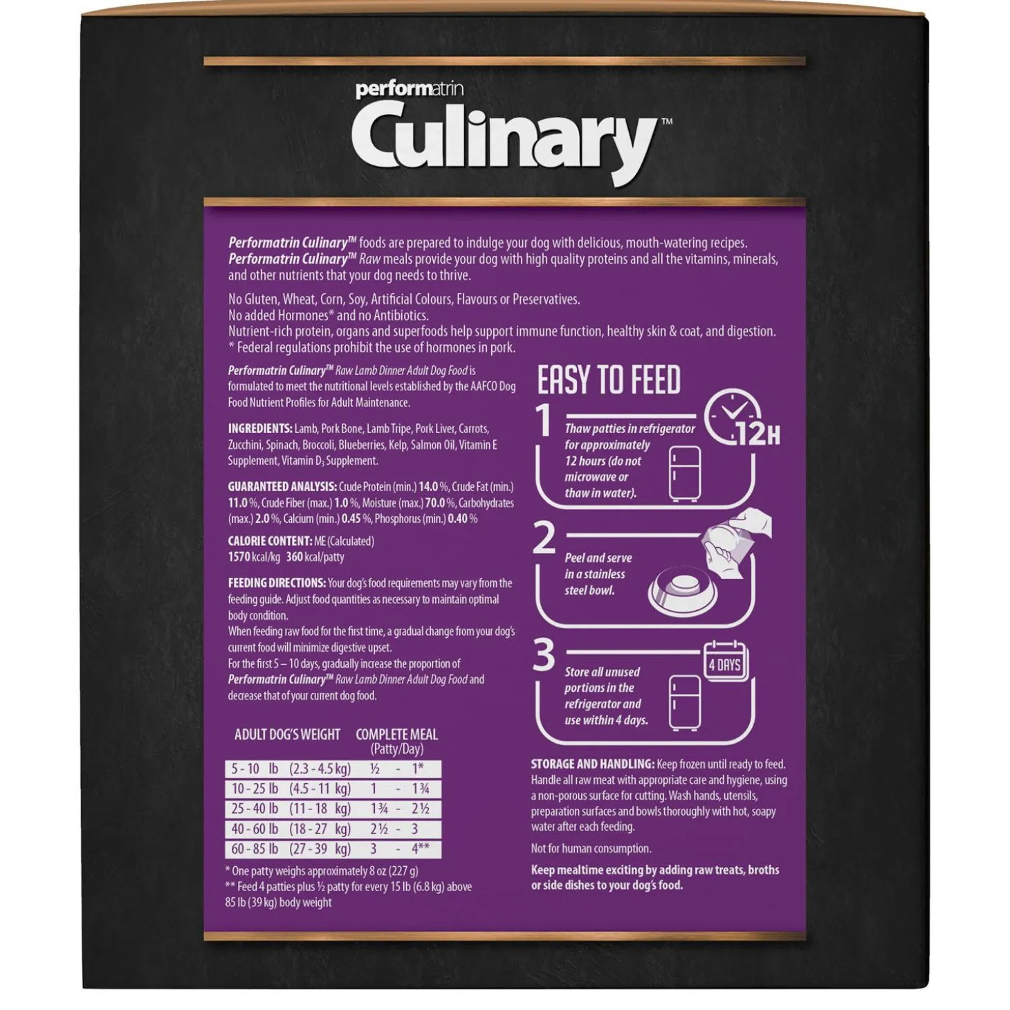 Raw Lamb Dinner Adult Dog Food